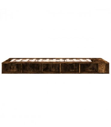 vidaXL Bed Frame without Mattress Smoked Oak 75x190 cm Small Single — Size: 75 x 190 cm — V0672117748