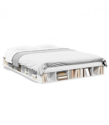 vidaXL Bed Frame without Mattress White 140x200 cm — Size: 140 x 200 cm — V0672117750