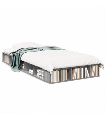 vidaXL Bed Frame without Mattress Grey Sonoma 90x200 cm — Size: 90 x 200 cm — V0672117752