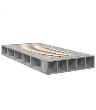 vidaXL Bed Frame without Mattress Grey Sonoma 90x200 cm — Size: 90 x 200 cm — V0672117752