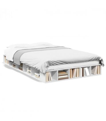 vidaXL Bed Frame without Mattress White 120x200 cm — Size: 120 x 200 cm — V0672117755