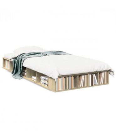vidaXL Bed Frame without Mattress Sonoma Oak 75x190 cm Small Single — Size: 75 x 190 cm — V0672117760