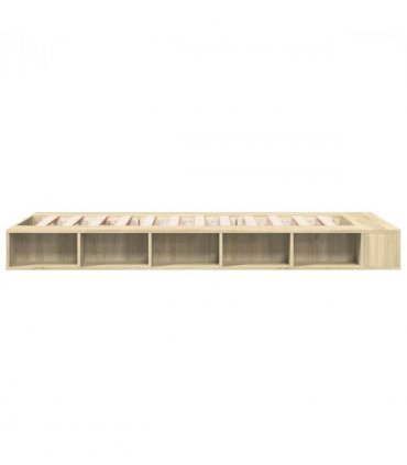 vidaXL Bed Frame without Mattress Sonoma Oak 75x190 cm Small Single — Size: 75 x 190 cm — V0672117760