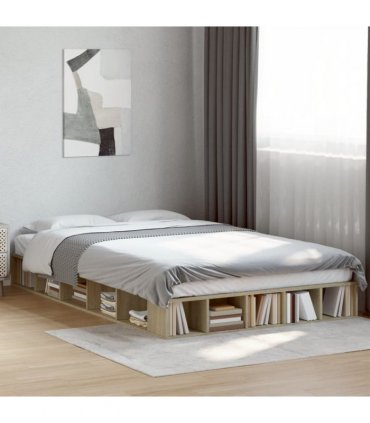 vidaXL Bed Frame without Mattress Sonoma Oak 120x200 cm — Size: 120 x 200 cm — V0672117770