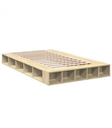 vidaXL Bed Frame without Mattress Sonoma Oak 120x200 cm — Size: 120 x 200 cm — V0672117770