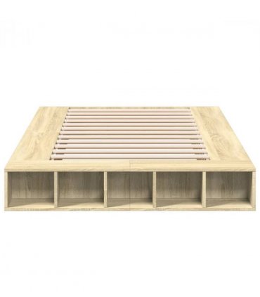 vidaXL Bed Frame without Mattress Sonoma Oak 120x200 cm — Size: 120 x 200 cm — V0672117770