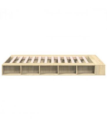 vidaXL Bed Frame without Mattress Sonoma Oak 120x200 cm — Size: 120 x 200 cm — V0672117770
