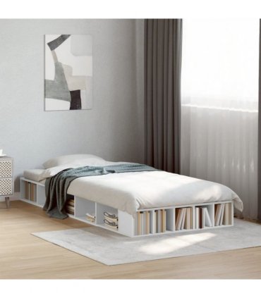vidaXL Bed Frame without Mattress White 75x190 cm Small Single — Size: 75 x 190 cm — V0672117773
