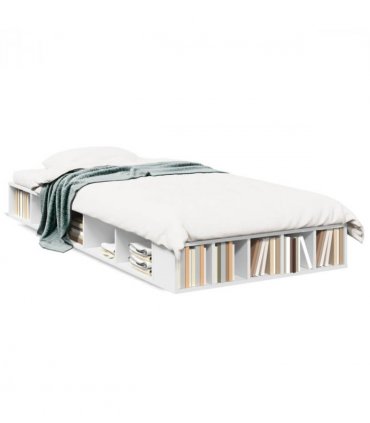 vidaXL Bed Frame without Mattress White 75x190 cm Small Single — Size: 75 x 190 cm — V0672117773