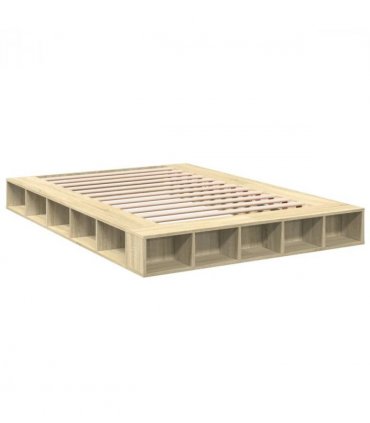 vidaXL Bed Frame without Mattress Sonoma Oak 160x200 cm — Size: 160 x 200 cm — V0672117777
