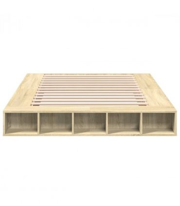 vidaXL Bed Frame without Mattress Sonoma Oak 160x200 cm — Size: 160 x 200 cm — V0672117777