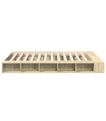 vidaXL Bed Frame without Mattress Sonoma Oak 160x200 cm — Size: 160 x 200 cm — V0672117777