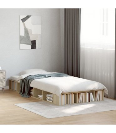 vidaXL Bed Frame without Mattress Sonoma Oak 90x200 cm — Size: 90 x 200 cm — V0672117780