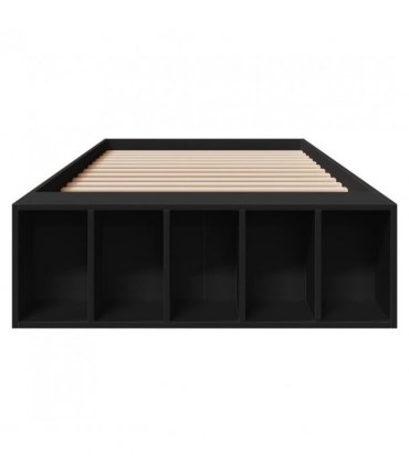 vidaXL Bed Frame without Mattress Black 75x190 cm Small Single — Size: 75 x 190 cm — V0672117797