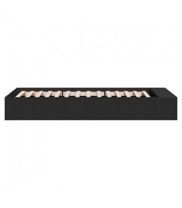 vidaXL Bed Frame without Mattress Black 75x190 cm Small Single — Size: 75 x 190 cm — V0672117797