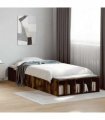 vidaXL Bed Frame without Mattress Smoked Oak 90x190 cm Single — Size: 90 x 190 cm — V0672117801