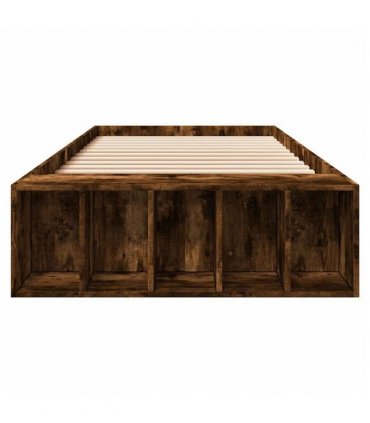 vidaXL Bed Frame without Mattress Smoked Oak 90x190 cm Single — Size: 90 x 190 cm — V0672117801
