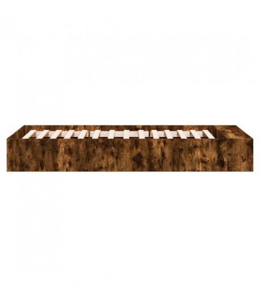 vidaXL Bed Frame without Mattress Smoked Oak 90x190 cm Single — Size: 90 x 190 cm — V0672117801