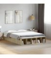 vidaXL Bed Frame without Mattress Sonoma Oak 120x200 cm — Size: 120 x 200 cm — V0672117814