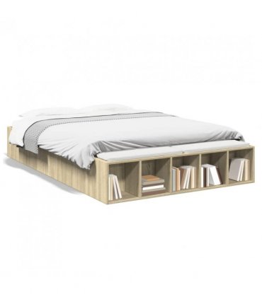 vidaXL Bed Frame without Mattress Sonoma Oak 120x200 cm — Size: 120 x 200 cm — V0672117814