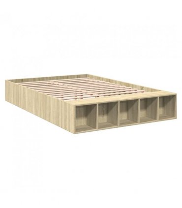 vidaXL Bed Frame without Mattress Sonoma Oak 120x200 cm — Size: 120 x 200 cm — V0672117814