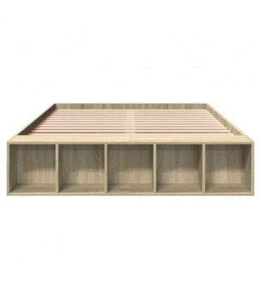 vidaXL Bed Frame without Mattress Sonoma Oak 120x200 cm — Size: 120 x 200 cm — V0672117814