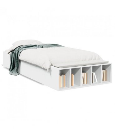 vidaXL Bed Frame without Mattress White 75x190 cm Small Single — Size: 75 x 190 cm — V0672117819