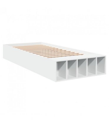 vidaXL Bed Frame without Mattress White 75x190 cm Small Single — Size: 75 x 190 cm — V0672117819