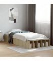 vidaXL Bed Frame without Mattress Sonoma Oak 75x190 cm Small Single — Size: 75 x 190 cm — V0672117821