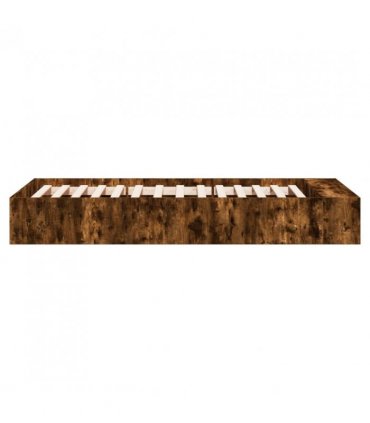 vidaXL Bed Frame without Mattress Smoked Oak 75x190 cm Small Single — Size: 75 x 190 cm — V0672117827