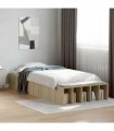 vidaXL Bed Frame without Mattress Sonoma Oak 90x200 cm — Size: 90 x 200 cm — V0672117830