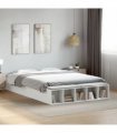vidaXL Bed Frame without Mattress White 150x200 cm King Size — Size: 150 x 200 cm — V0672117833
