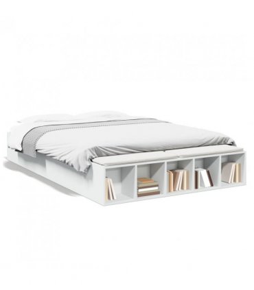 vidaXL Bed Frame without Mattress White 150x200 cm King Size — Size: 150 x 200 cm — V0672117833