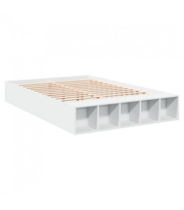vidaXL Bed Frame without Mattress White 150x200 cm King Size — Size: 150 x 200 cm — V0672117833