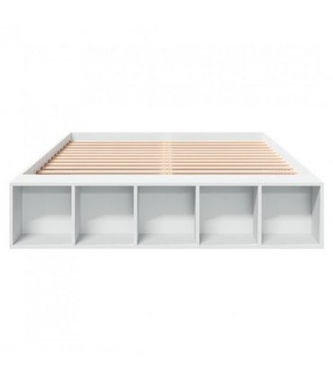 vidaXL Bed Frame without Mattress White 150x200 cm King Size — Size: 150 x 200 cm — V0672117833