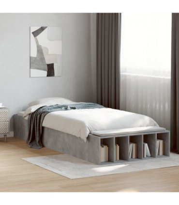 vidaXL Bed Frame without Mattress Concrete Grey 75x190 cm Small Single — Size: 75 x 190 cm — V0672117834