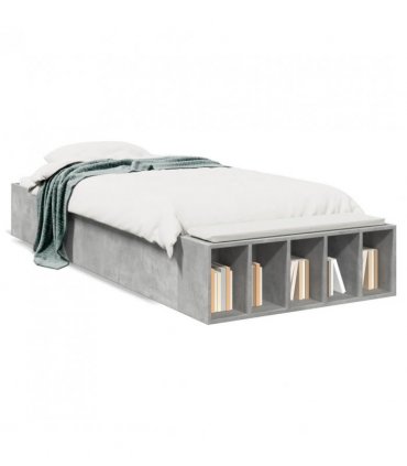 vidaXL Bed Frame without Mattress Concrete Grey 75x190 cm Small Single — Size: 75 x 190 cm — V0672117834