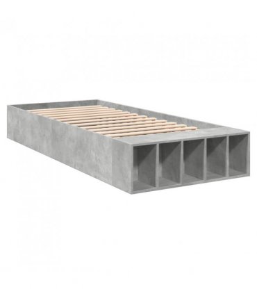vidaXL Bed Frame without Mattress Concrete Grey 75x190 cm Small Single — Size: 75 x 190 cm — V0672117834