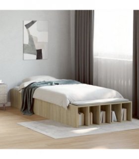 vidaXL Bed Frame without Mattress Sonoma Oak 100x200 cm — Size: 100 x 200 cm — V0672117837