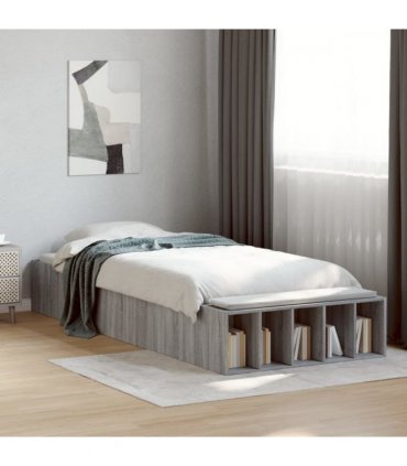 vidaXL Bed Frame without Mattress Grey Sonoma 90x190 cm Single — Size: 90 x 190 cm — V0672117840