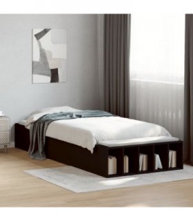 vidaXL Bed Frame without Mattress Black 100x200 cm — Size: 100 x 200 cm — V0672117841