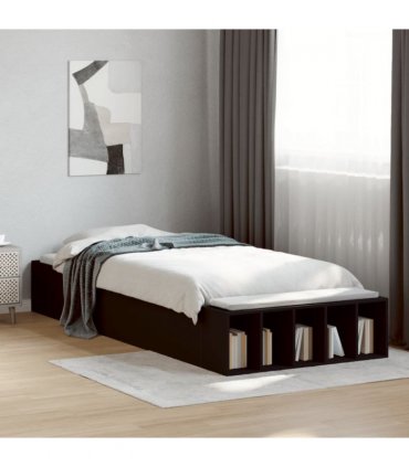vidaXL Bed Frame without Mattress Black 100x200 cm — Size: 100 x 200 cm — V0672117841