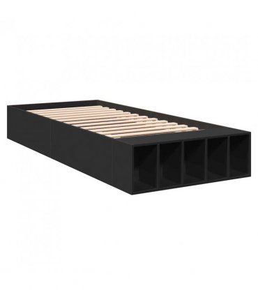 vidaXL Bed Frame without Mattress Black 100x200 cm — Size: 100 x 200 cm — V0672117841