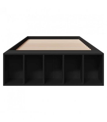 vidaXL Bed Frame without Mattress Black 100x200 cm — Size: 100 x 200 cm — V0672117841