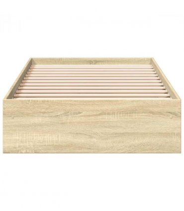 vidaXL Bed Frame with Drawers without Mattress Sonoma Oak 75x190 cm Small Single — Size: 75 x 190 cm — V0672117845