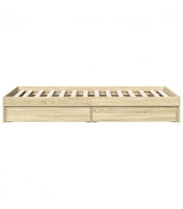 vidaXL Bed Frame with Drawers without Mattress Sonoma Oak 75x190 cm Small Single — Size: 75 x 190 cm — V0672117845