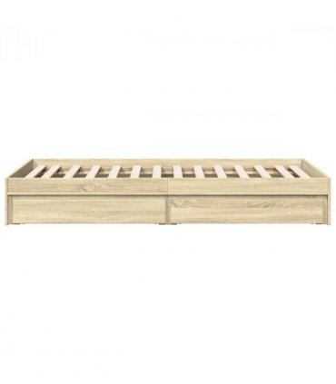 vidaXL Bed Frame with Drawers without Mattress Sonoma Oak 90x200 cm — Size: 90 x 200 cm — V0672117848