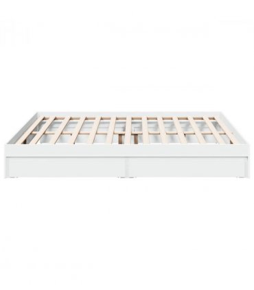 vidaXL Bed Frame with Drawers without Mattress White 180x200 cm Super King — Size: 180 x 200 cm — V0672117853