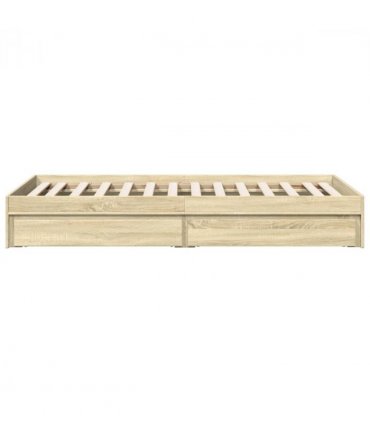 vidaXL Bed Frame with Drawers without Mattress Sonoma Oak 90x190 cm Single — Size: 90 x 190 cm