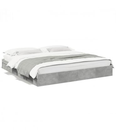 vidaXL Bed Frame with Drawers without Mattress Concrete Grey 180x200 cm Super King — Size: 180 x 200 cm